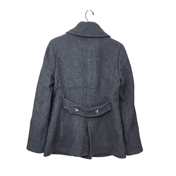 J.CREW Stadium Cloth Nello Gori Wool Blend Peacoat Grey Double Breasted 6 Small - Picture 2 of 8